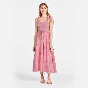 Maxwell and Geraldine BROOKE Striped Red Maxi Dress Small